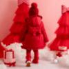 Picture of Little A Baby Girls Little Bows Kamila Knitted Lurex Pom Pom Hat - Vibrant Red