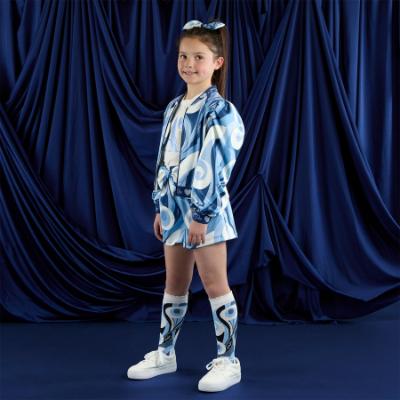 Picture of A Dee Twilight Twirls Lizzy Swirl Print Bomber - Powder Blue