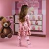 Picture of A Dee Teddy Bear Bakery Leah Bear Print Bow Knee High Socks - Pink Fairy