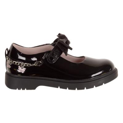 Picture of Lelli Kelly Isabella With Detachable Butterflies Friendship Bracelet School Shoe - Black Patent