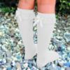 Picture of Meia Pata Knee Socks With Lace & Satin Bow - White