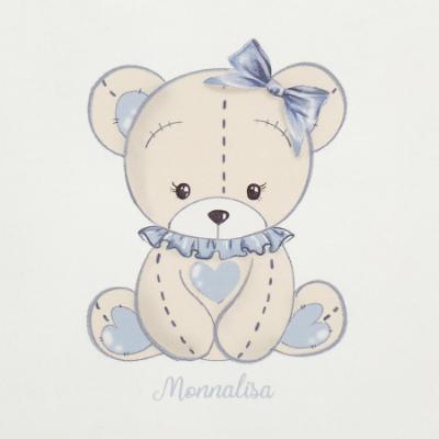 Picture of Monnalisa Bebe Girls Reversible Bear & Hearts Blanket - Blue