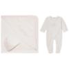 Picture of Sofija Baby Bambini Collection Babygrow Hat & Swaddle Set X 3 - Ivory