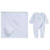 Picture of Sofija Baby Bambini Collection Babygrow Hat & Swaddle Set X 3 - Blue