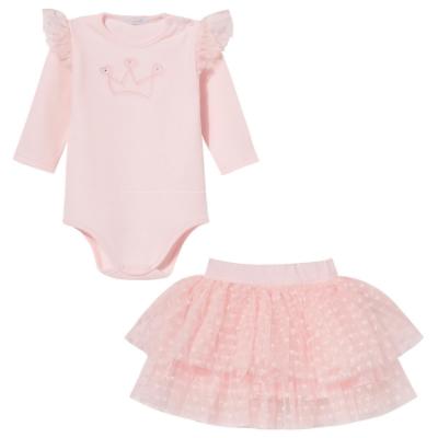 Picture of Sofija Baby Sabrina Collection Bodysuit & Tulle Heart Skirt & Headband Set x 3 - Pink