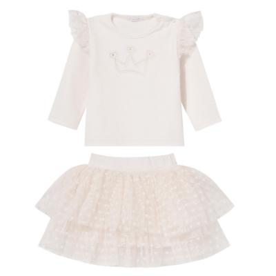 Picture of Sofija Baby Sabrina Collection Top & Tulle Heart Skirt & Headband Set x 3 - Ivory
