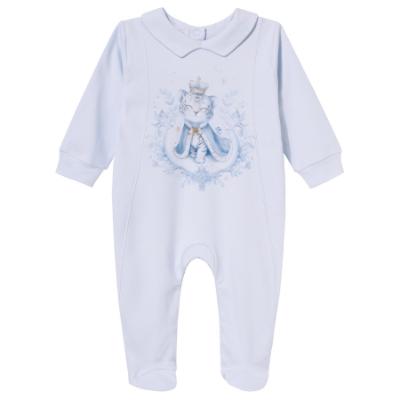 Picture of Sofija Baby Asim Collection Babygrow With Collar Hat & Swaddle Set X 3 - Blue