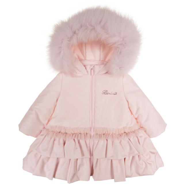 Picture of Bimbalo Girls Padded Coat with Detachable Trim - Pale Pink