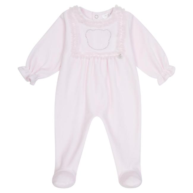 Picture of Deolinda Baby Girls Superstar Diamante Sleepsuit & Hat Set X 2 - Pink