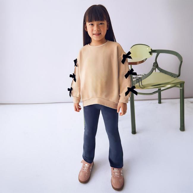 Picture of Mayoral Girls Winter Bow Detail Sweater & Leggings Set X 2 - Navy Blue