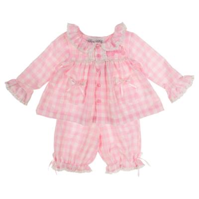 Picture of Beau KiD Baby Girls Check Pyjamas Set X 2 - Pink White
