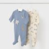 Picture of Mayoral Newborn Baby Winter Safari Set of Onesies Gift Set X 2 - Beige Blue Bell