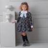 Picture of Rochy Girls Vintage Chains Collection Single Bow Empire Dress - Navy Blue White