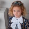 Picture of Rochy Girls Vintage Chains Collection Single Bow Empire Dress - Navy Blue White