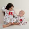 Picture of Caramelo Kids Baby Girls Winter AOP Christmas Sleepsuit - Ivory Red