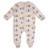 Picture of Caramelo Kids Baby Boys Winter AOP Christmas Sleepsuit - Ivory Red