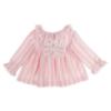 Picture of Beau KiD Baby Girls Embroidered Teddy Stripe Pyjamas Set X 2 - Dark Pink Ivory