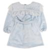 Picture of Beau KiD Girls Velour Hooded Dressing Gown With Lace - Pale Blue