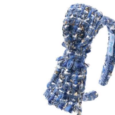 Picture of Abel & Lula Girls Tweed Bowtie Headband - Sky Blue
