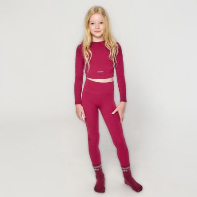 Picture of Ansandro Kids Activewear Long Sleeve Top & Leggings Set - Cherry