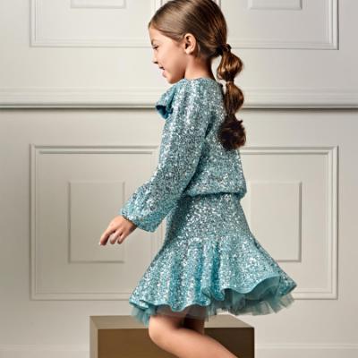Picture of Abel & Lula Girls Sequin Top & Flared Skirt Set X 2 - Aqua