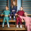 Picture of Ansandro Kids Activewear Ribbed Zipped Top & Leggings Set - Midnight Teal