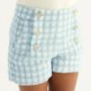 Picture of Abel & Lula Girls Bow Collar Top & Tweed Bermuda Shorts Set X 2 - Ivory Aqua