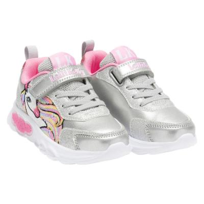 Picture of Lelli Kelly Christina Unicorn Easy On Light Up Trainer - Silver