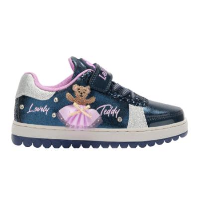Picture of Lelli Kelly Mille Stelle Musical Lovely Teddy Roller Sole Pump - Metallic Blue