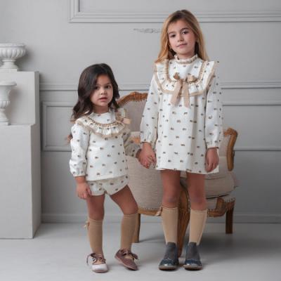 Picture of Rochy Girls Motas Collection Ruffle Dress - Ivory Beige