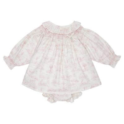 Picture of Deolinda Baby Girls Romera Smocked Dress & Pants Set X 2 - Ivory Pink