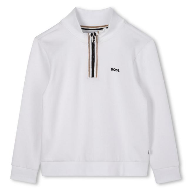 Picture of BOSS Boys Mini Me Iconic Tab Sweatshirt - White
