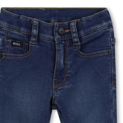 Picture of BOSS Toddler Boys Stone Wash Denim Trousers - Dark Blue