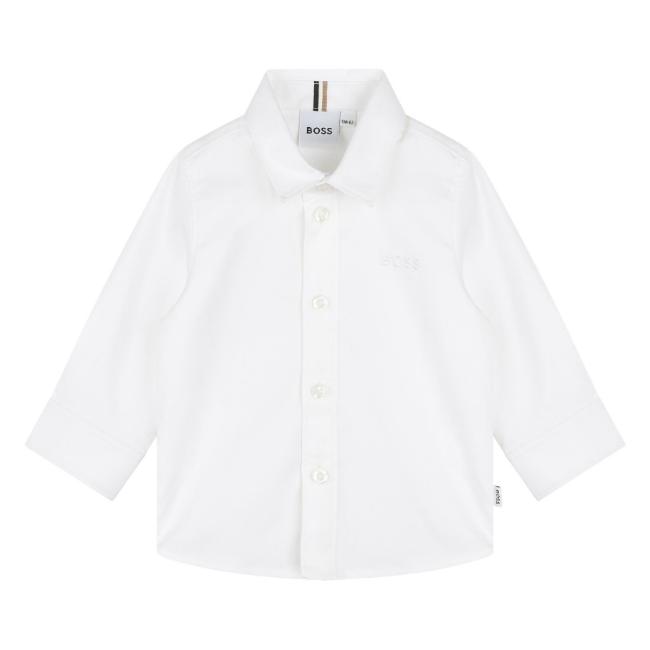 Picture of BOSS Toddler Boys Mini Me Long Sleeve Shirt - White