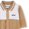 Picture of BOSS Baby Boys Logo Velour Sleepsuit - Beige