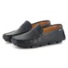 Picture of BOSS Boys Slip On Leather Logo Moccasin Loafer - Navy Blue
