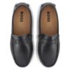 Picture of BOSS Boys Slip On Leather Logo Moccasin Loafer - Navy Blue