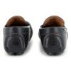 Picture of BOSS Boys Slip On Leather Logo Moccasin Loafer - Navy Blue