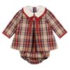 Picture of Foque Girls Check Dress & Panties Set  - Brown Beige