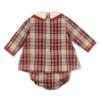 Picture of Foque Girls Check Dress & Panties Set  - Brown Beige