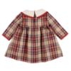 Picture of Foque Girls Check Dress With Knitted Collar - Brown Beige