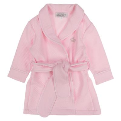 Picture of Beau KiD Girls Pointelle Dressing Gown With Crown - Pink