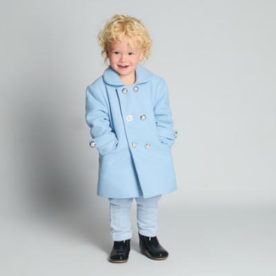 Picture of Beau KiD Boys Traditional Double Breasted Coat - Sky Blue