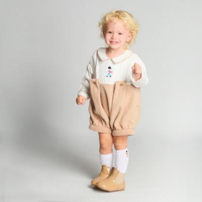 Picture of Beau KiD Easy On Chelsea Boot With Inside Zip - Beige Patent Leather