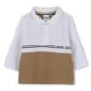 Picture of BOSS Toddler Boys Long Sleeve Two Tone Polo Top - White Cookie Beige