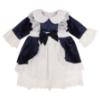 Picture of Beau KiD Girls Velvet & Lace Dress - Ivory Navy
