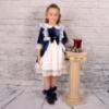 Picture of Beau KiD Girls Velvet & Lace Dress - Ivory Red