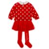 Picture of Agatha Ruiz De La Prada Winter Collection Girls Heart Sweater Skirt & Tights Set X 3 - Red
