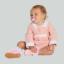 Picture of Beau KiD Girls Smocked Long Sleeve Herringbone Romper- Ivory Pink