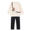 Picture of Mayoral Girls Winter Teddy Bear Legging Set X 2 - Ivory Black